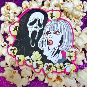 SCREAM Horror Movie Sticker — I Only Eat Popcorn at the Movies